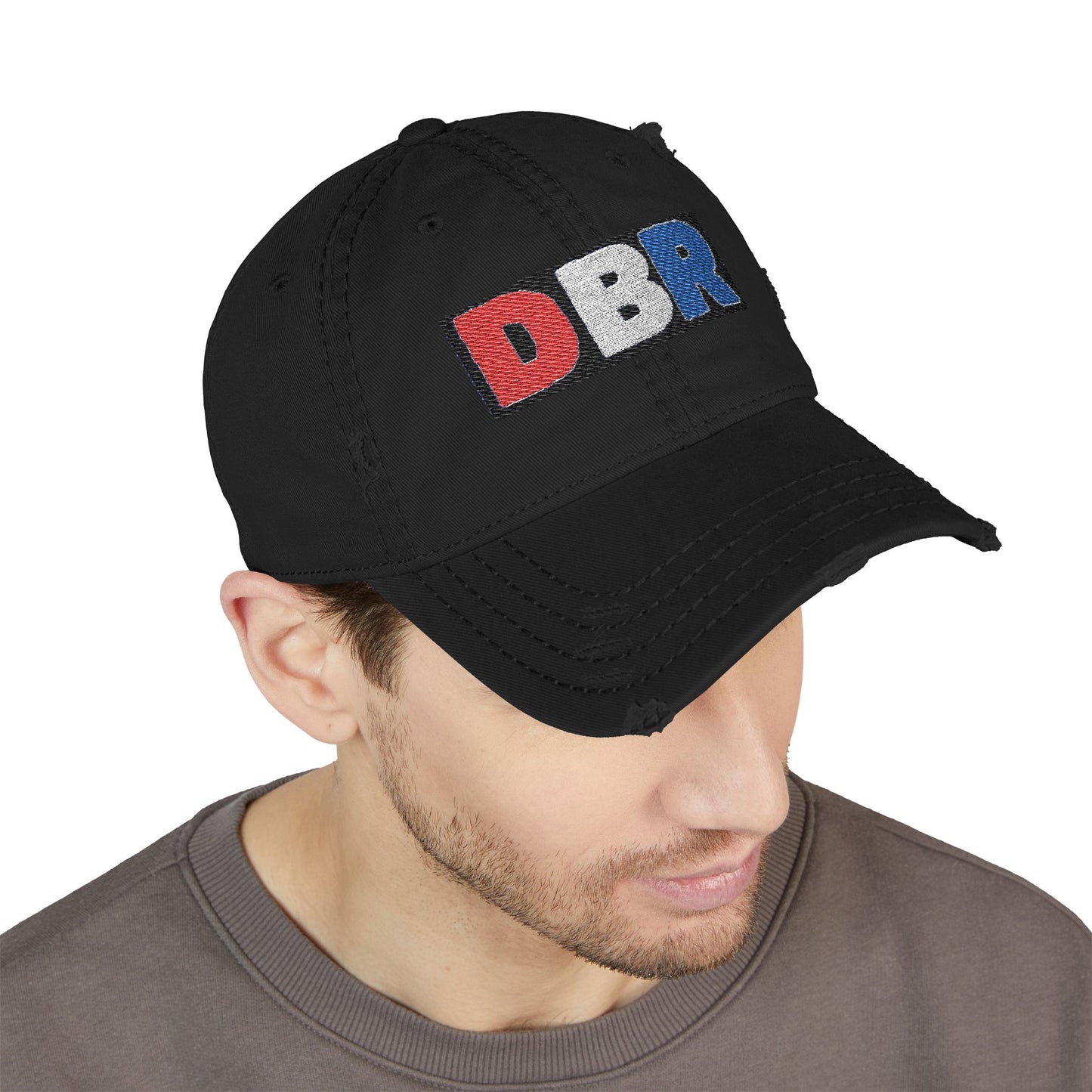DBRDistressed Dad Hat, Casual Embroidered Cap