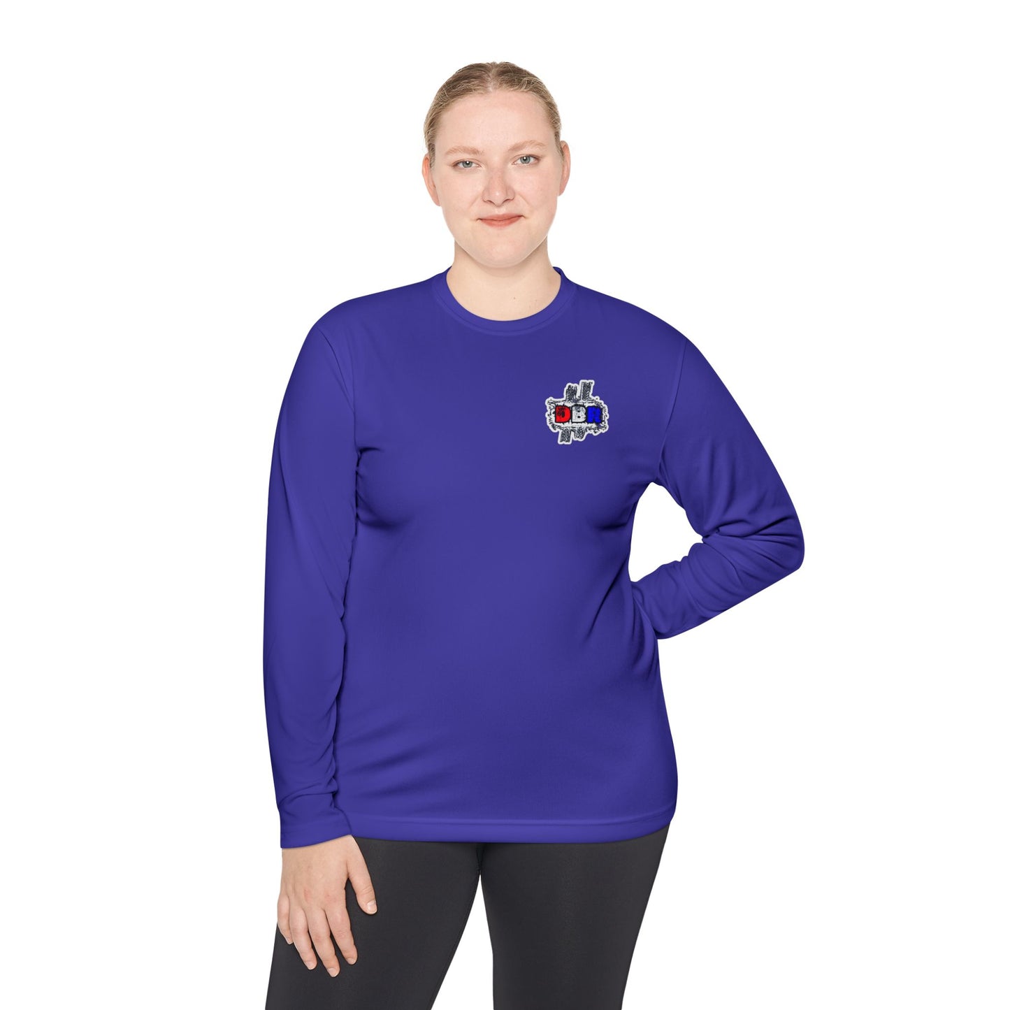 Unisex Long Sleeve Tee - Bold Red, White, & Blue DBR Design, Casual Style for Everyday Wear
