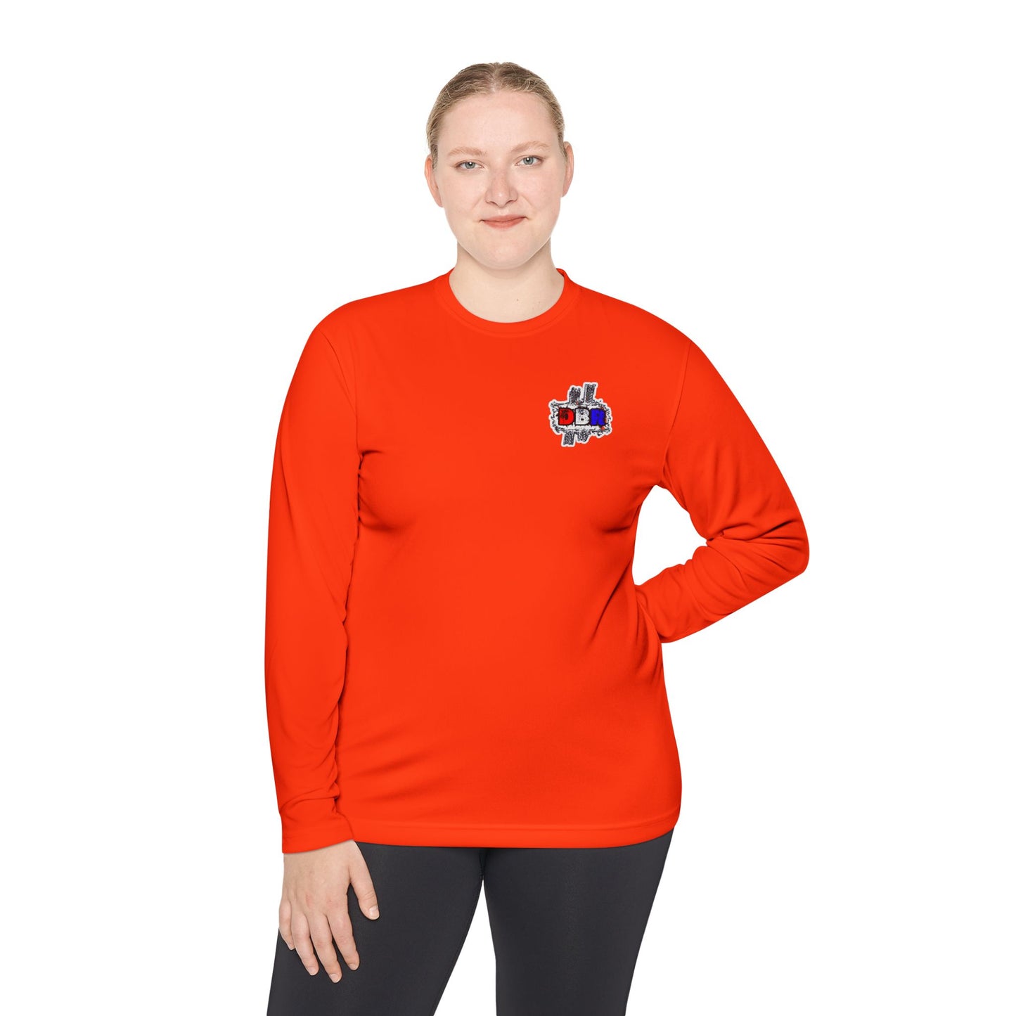 Unisex Long Sleeve Tee - Bold Red, White, & Blue DBR Design, Casual Style for Everyday Wear