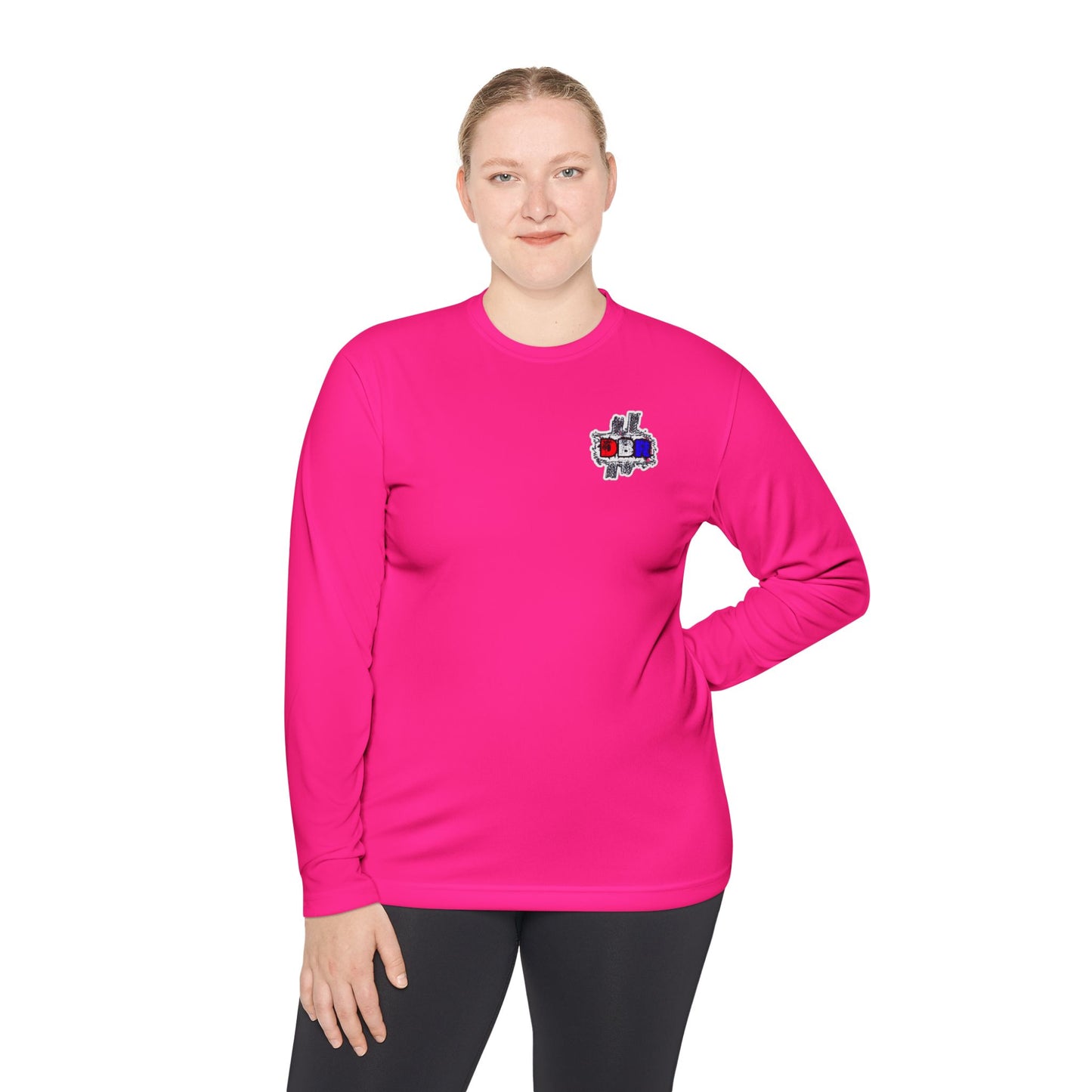 Unisex Long Sleeve Tee - Bold Red, White, & Blue DBR Design, Casual Style for Everyday Wear
