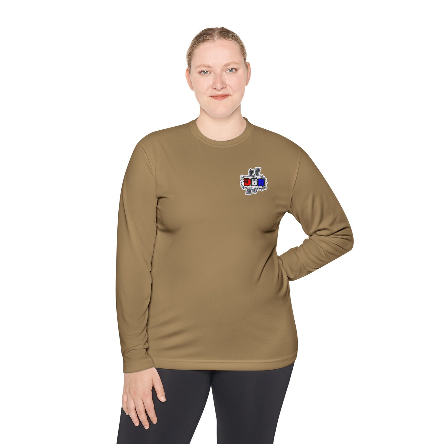 Unisex Long Sleeve Tee - Bold Red, White, & Blue DBR Design, Casual Style for Everyday Wear