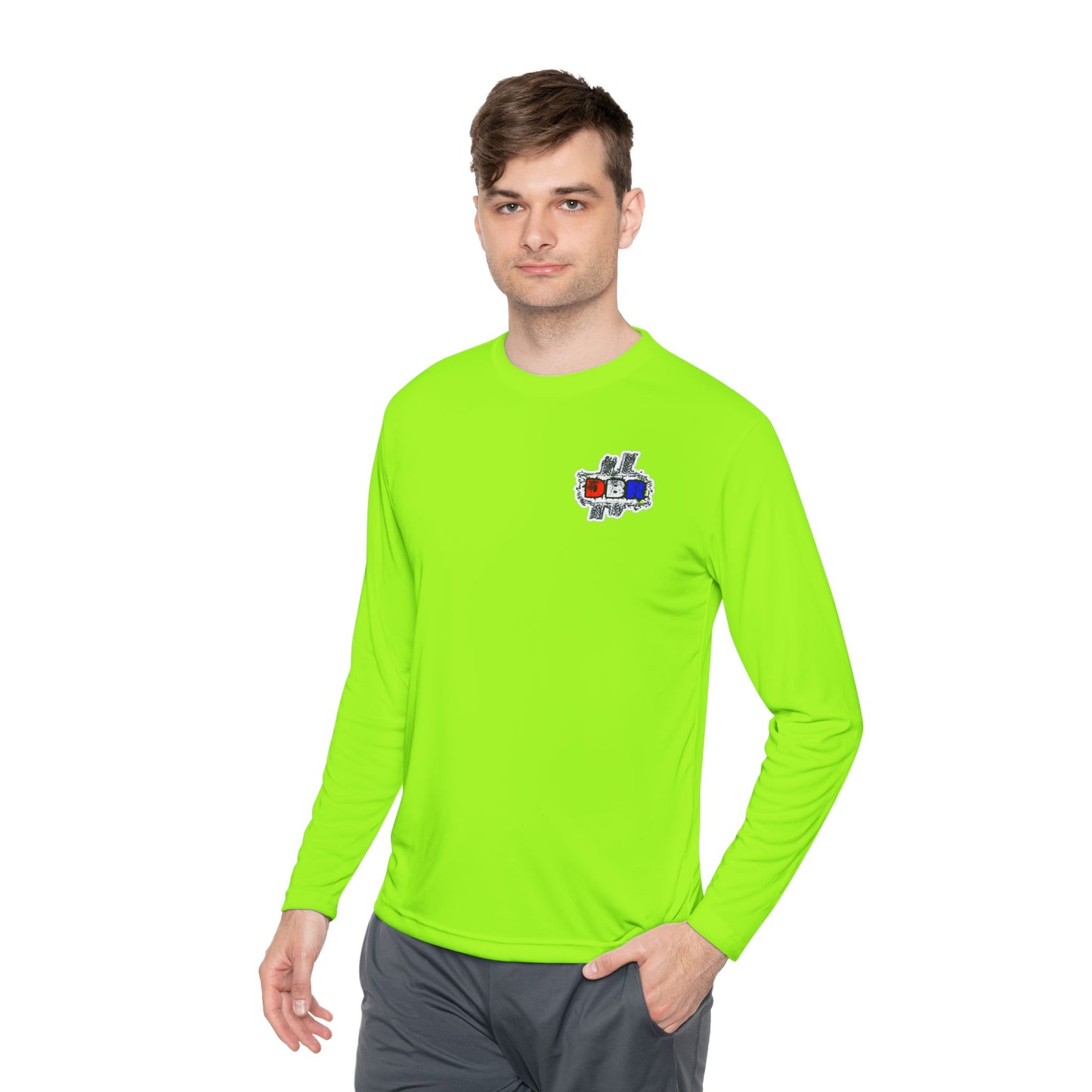 Unisex Long Sleeve Tee - Bold Red, White, & Blue DBR Design, Casual Style for Everyday Wear