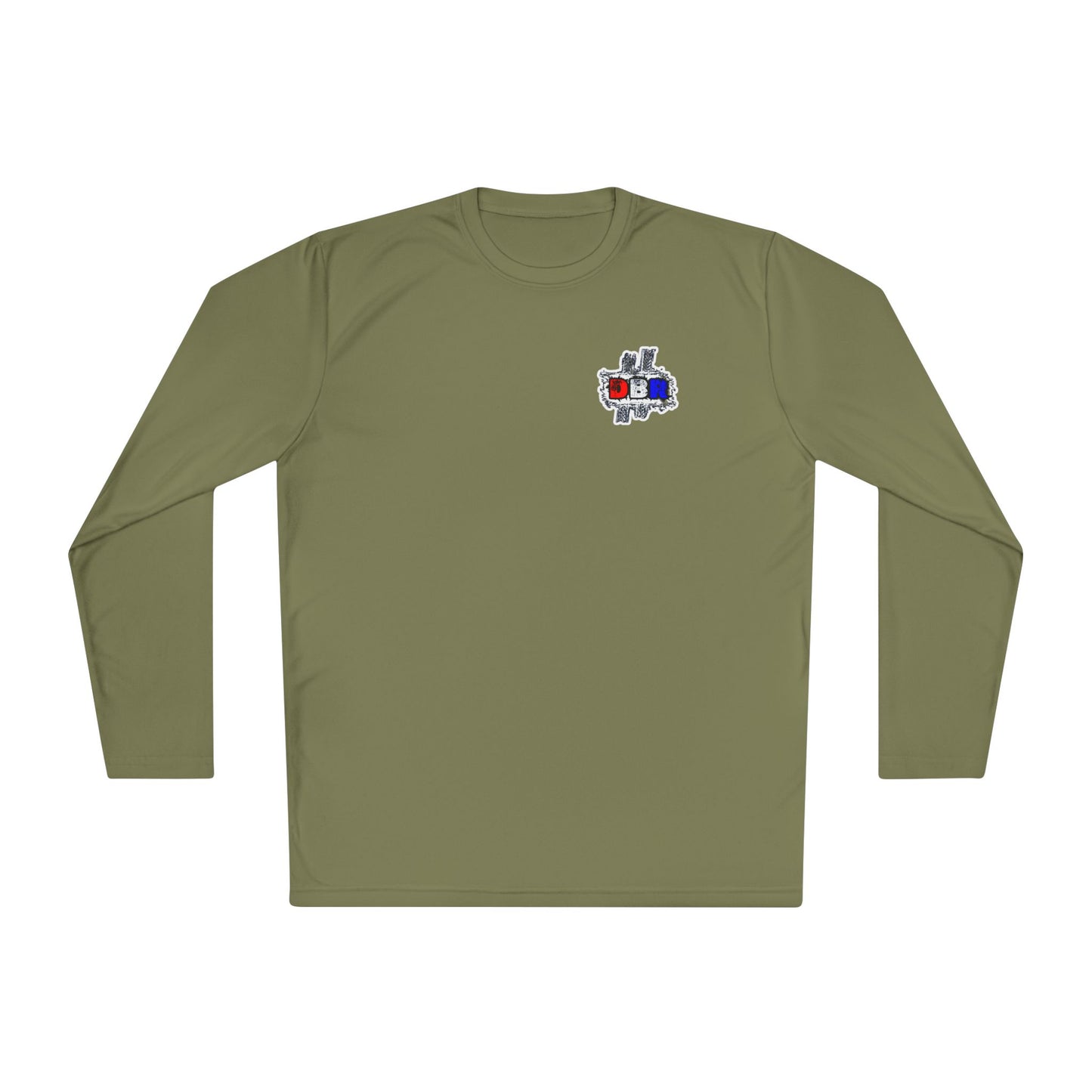 Unisex Long Sleeve Tee - Bold Red, White, & Blue DBR Design, Casual Style for Everyday Wear