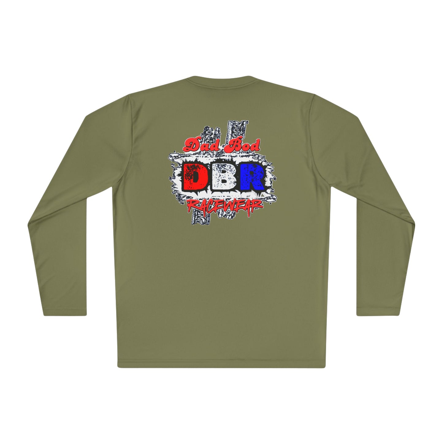 Unisex Long Sleeve Tee - Bold Red, White, & Blue DBR Design, Casual Style for Everyday Wear