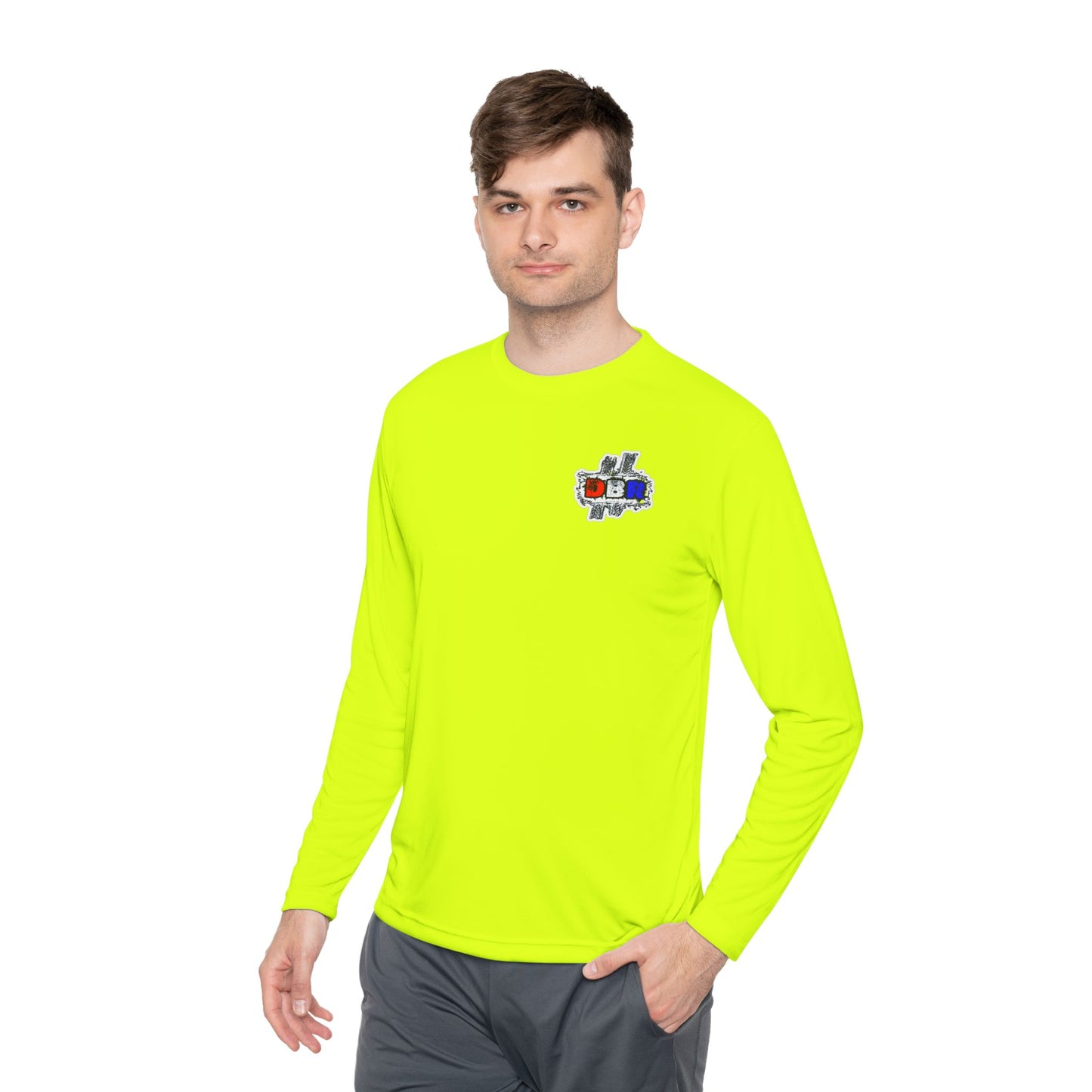 Unisex Long Sleeve Tee - Bold Red, White, & Blue DBR Design, Casual Style for Everyday Wear