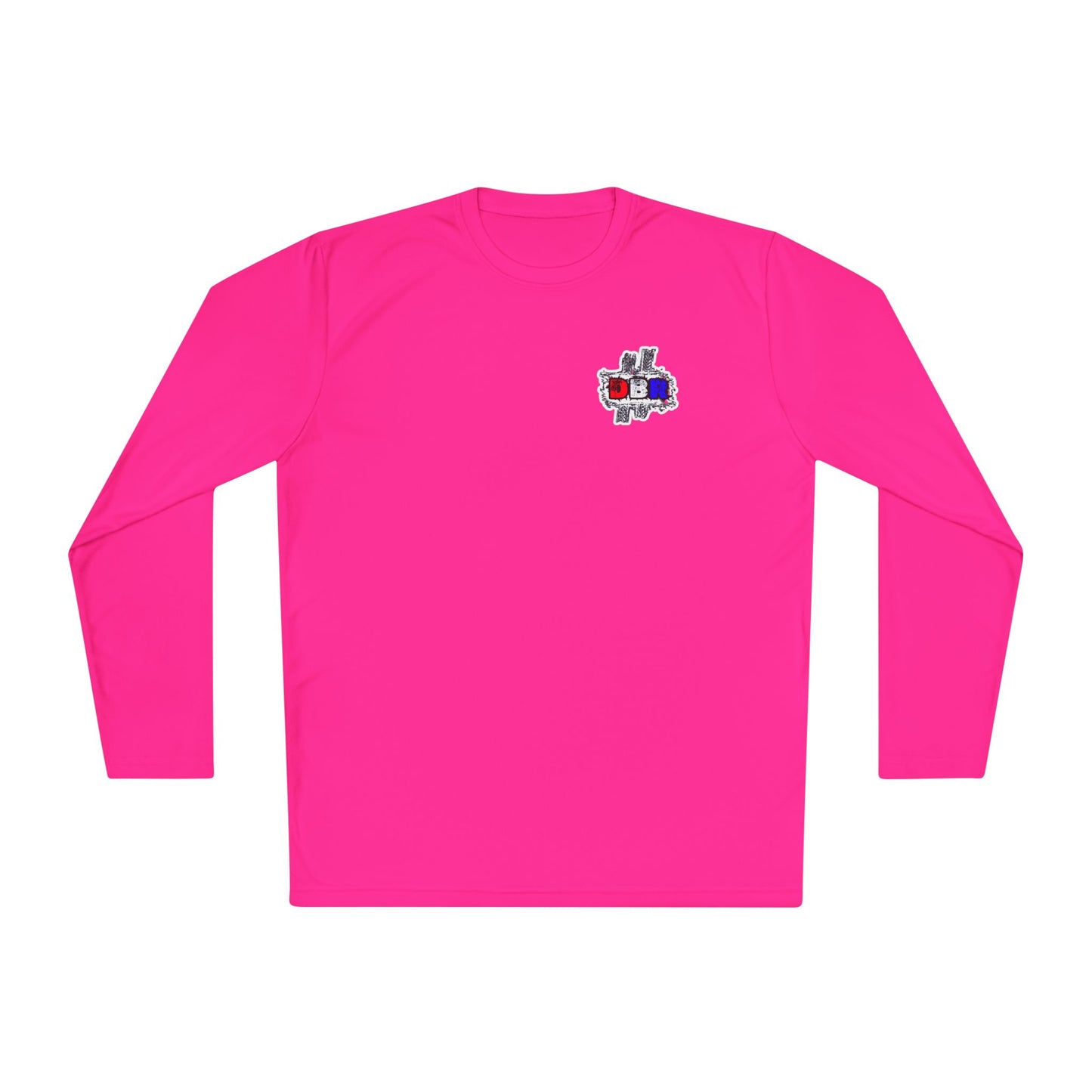 Unisex Long Sleeve Tee - Bold Red, White, & Blue DBR Design, Casual Style for Everyday Wear