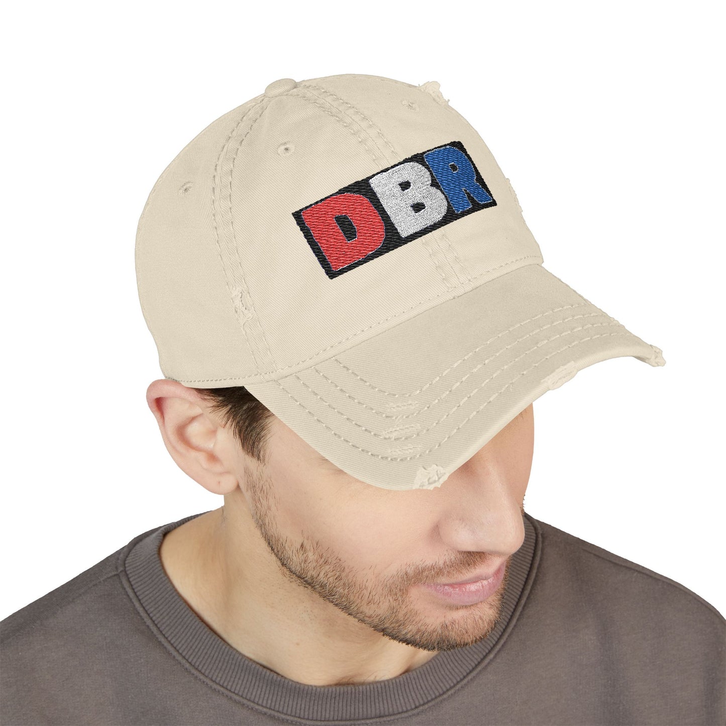 DBRDistressed Dad Hat, Casual Embroidered Cap