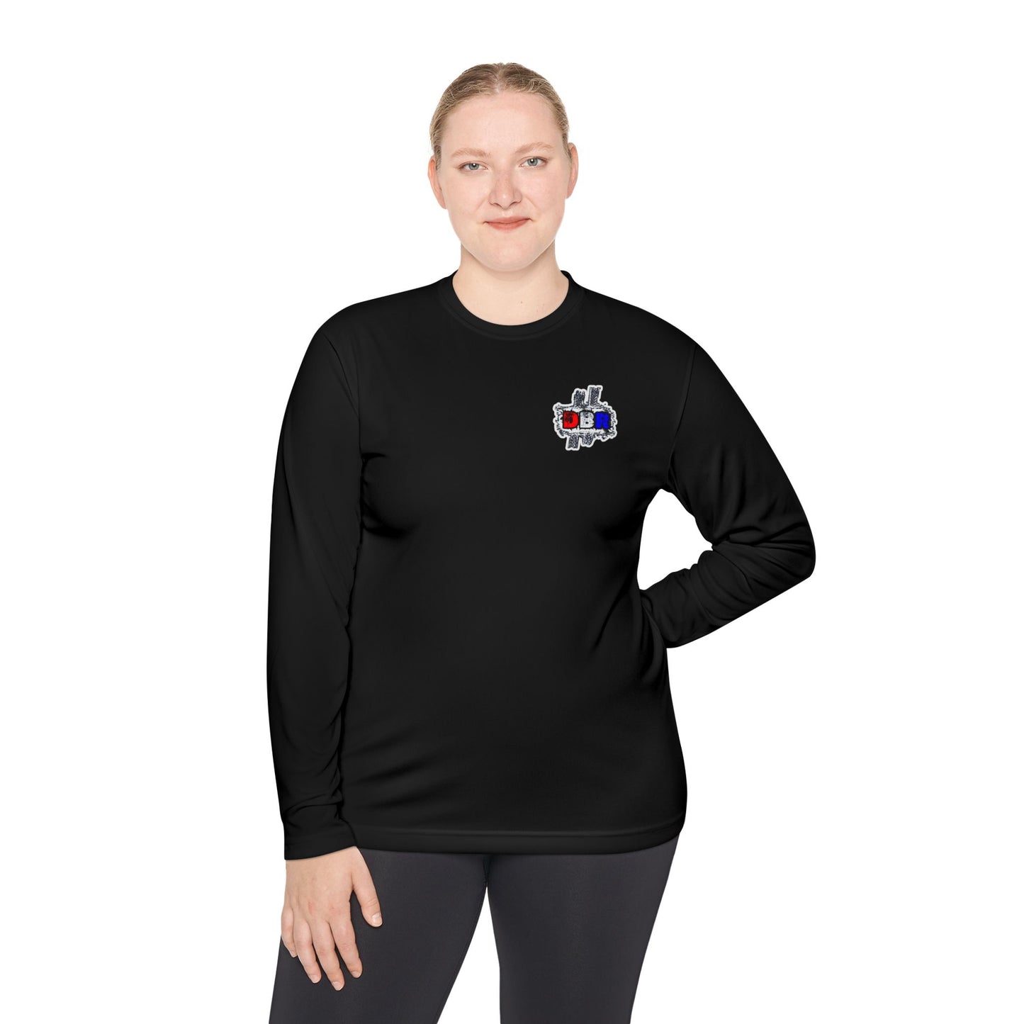 Unisex Long Sleeve Tee - Bold Red, White, & Blue DBR Design, Casual Style for Everyday Wear