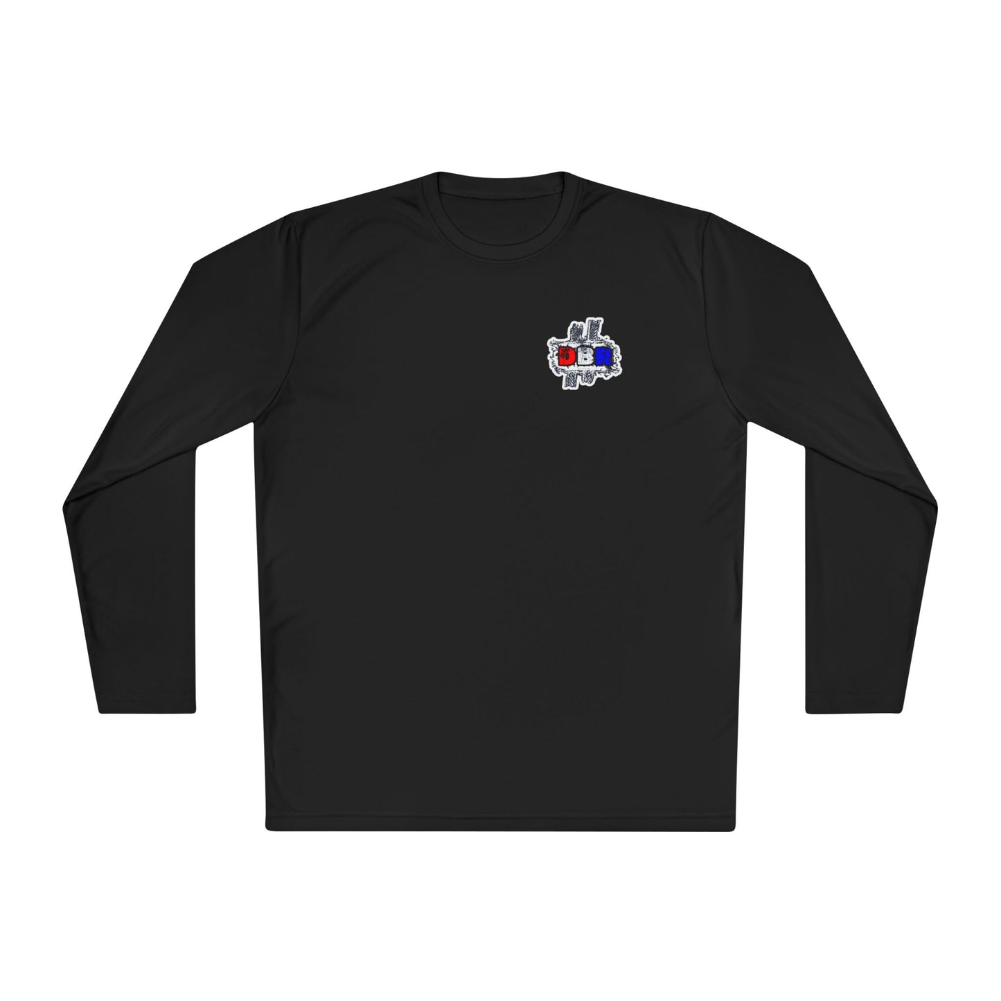 Unisex Long Sleeve Tee - Bold Red, White, & Blue DBR Design, Casual Style for Everyday Wear