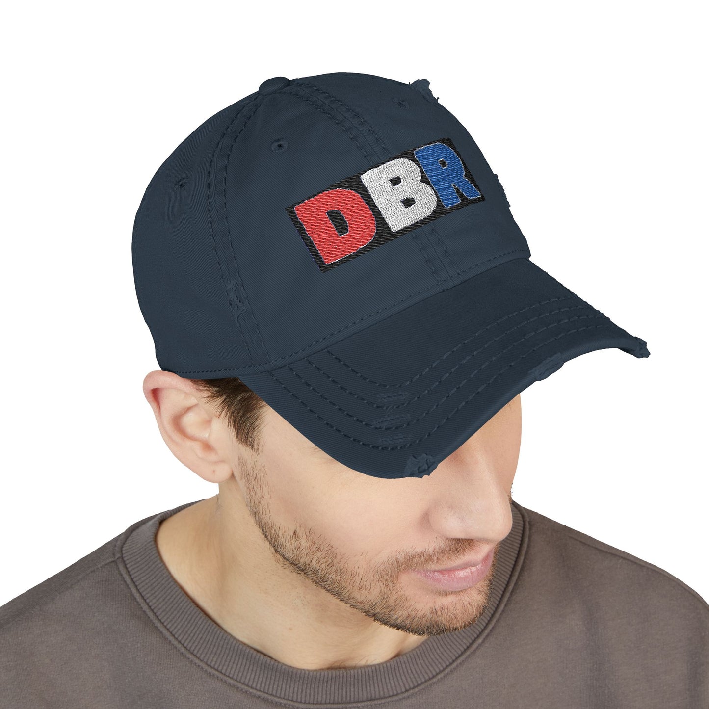 DBRDistressed Dad Hat, Casual Embroidered Cap