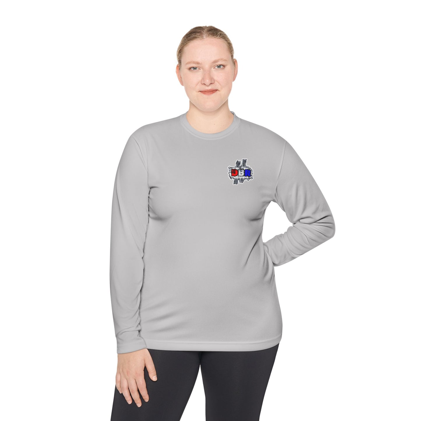 Unisex Long Sleeve Tee - Bold Red, White, & Blue DBR Design, Casual Style for Everyday Wear