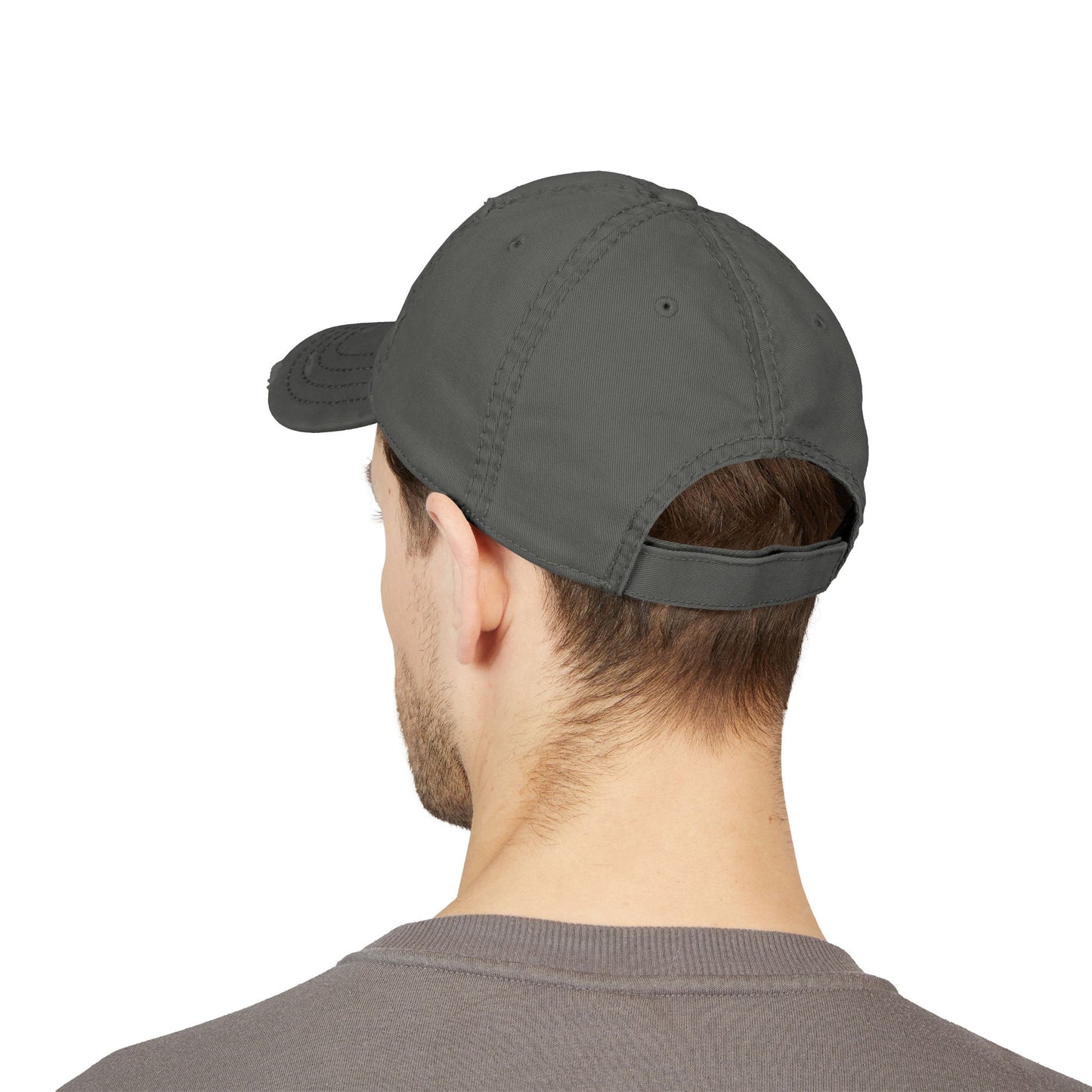 Stylish Distressed Hat with Embroidered DBR Design