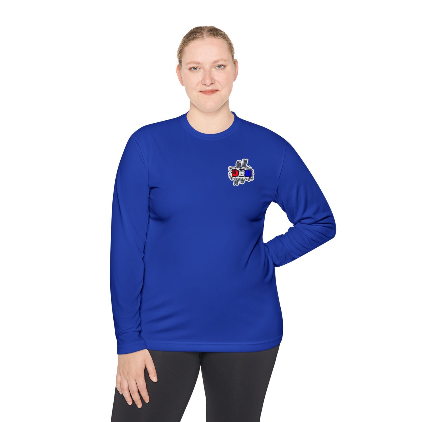 Unisex Long Sleeve Tee - Bold Red, White, & Blue DBR Design, Casual Style for Everyday Wear