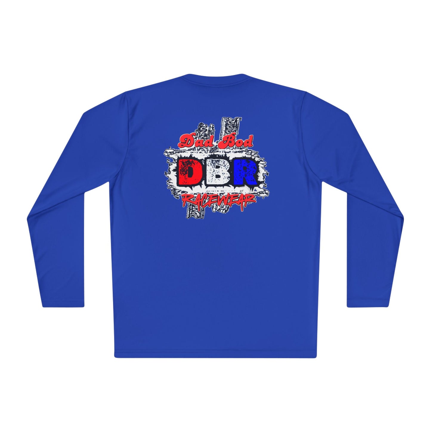 Unisex Long Sleeve Tee - Bold Red, White, & Blue DBR Design, Casual Style for Everyday Wear