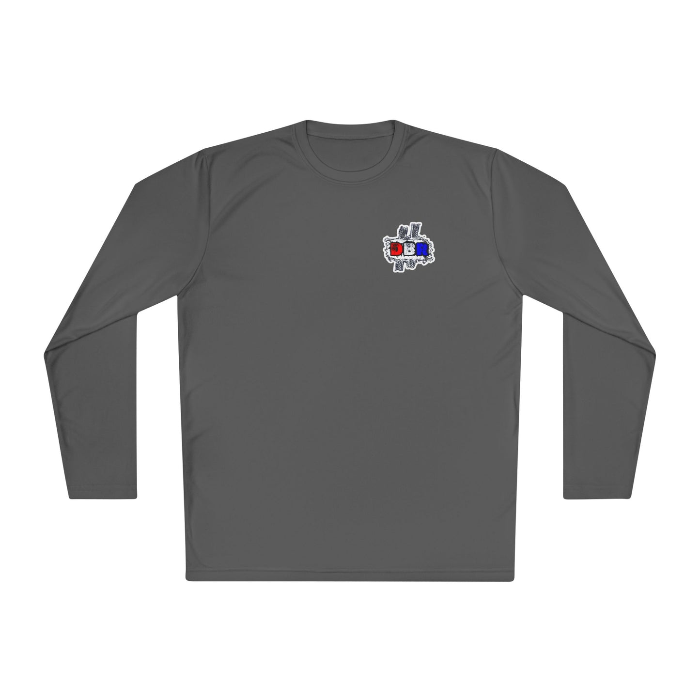 Unisex Long Sleeve Tee - Bold Red, White, & Blue DBR Design, Casual Style for Everyday Wear