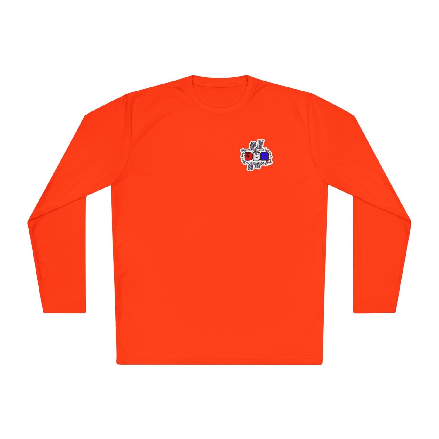 Unisex Long Sleeve Tee - Bold Red, White, & Blue DBR Design, Casual Style for Everyday Wear