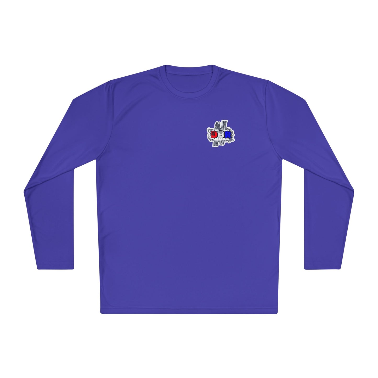 Unisex Long Sleeve Tee - Bold Red, White, & Blue DBR Design, Casual Style for Everyday Wear