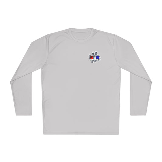 Unisex Long Sleeve Tee - Bold Red, White, & Blue DBR Design, Casual Style for Everyday Wear