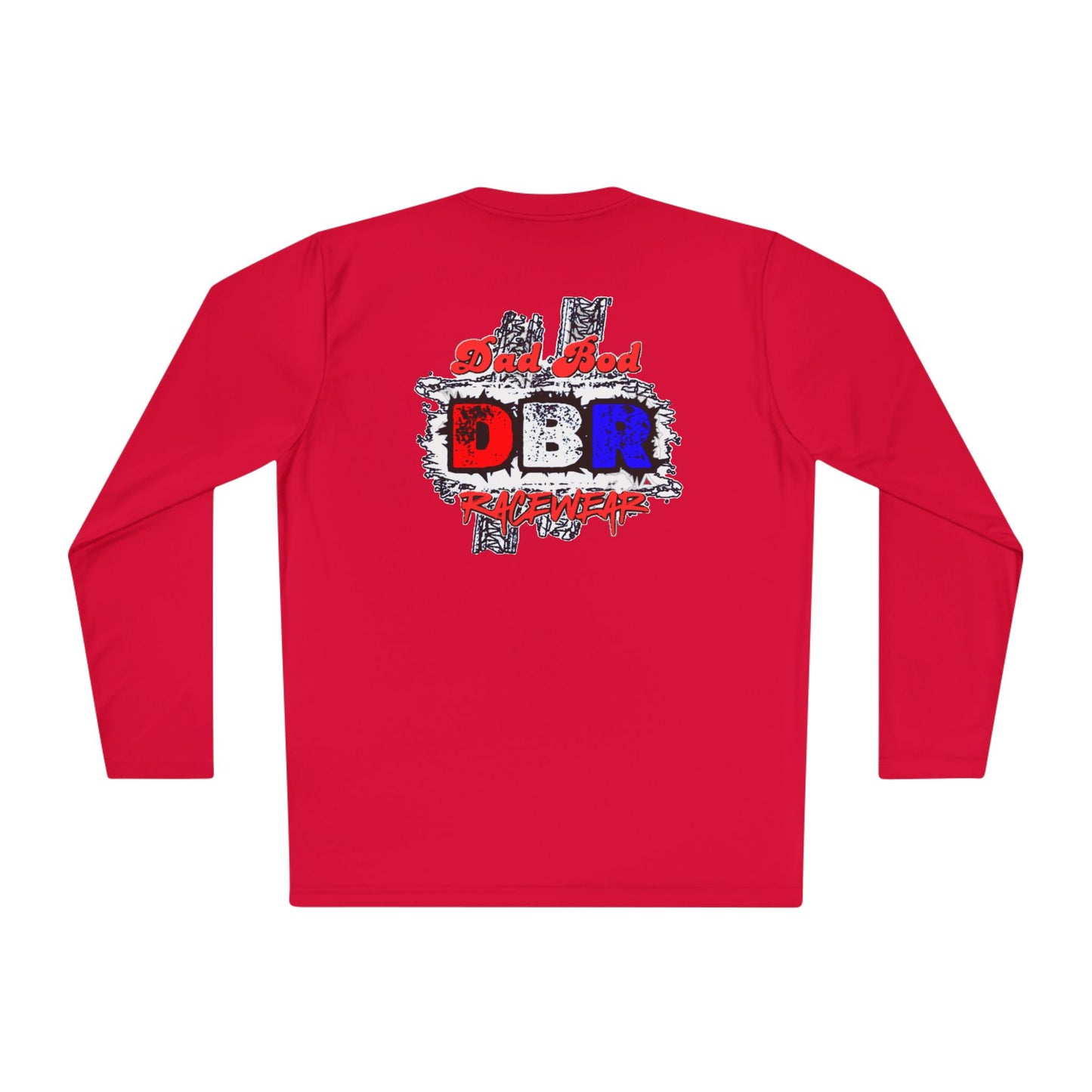 Unisex Long Sleeve Tee - Bold Red, White, & Blue DBR Design, Casual Style for Everyday Wear