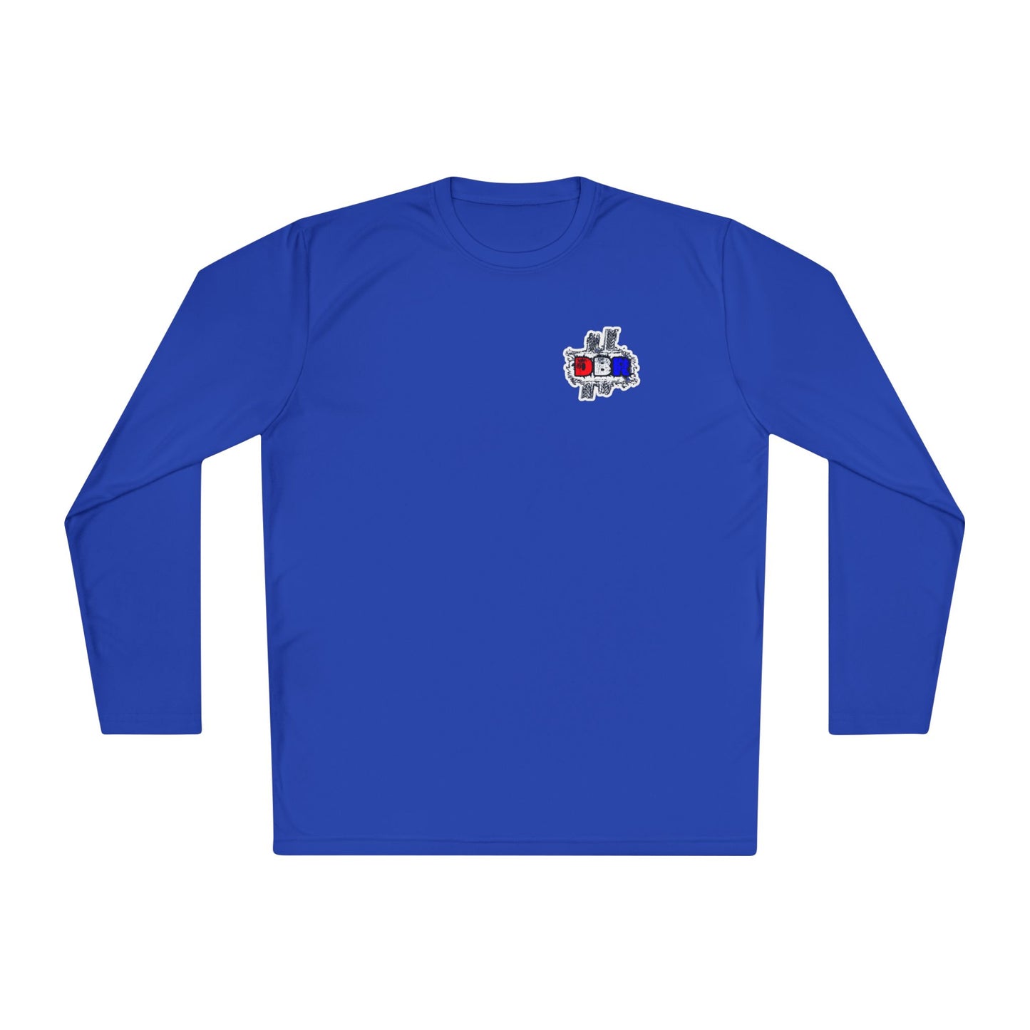 Unisex Long Sleeve Tee - Bold Red, White, & Blue DBR Design, Casual Style for Everyday Wear