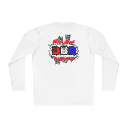 Unisex Long Sleeve Tee - Bold Red, White, & Blue DBR Design, Casual Style for Everyday Wear