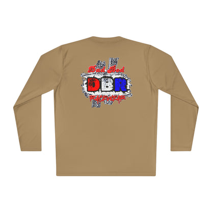 Unisex Long Sleeve Tee - Bold Red, White, & Blue DBR Design, Casual Style for Everyday Wear