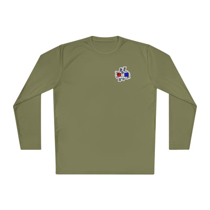Unisex Long Sleeve Tee - Bold Red, White, & Blue DBR Design, Casual Style for Everyday Wear