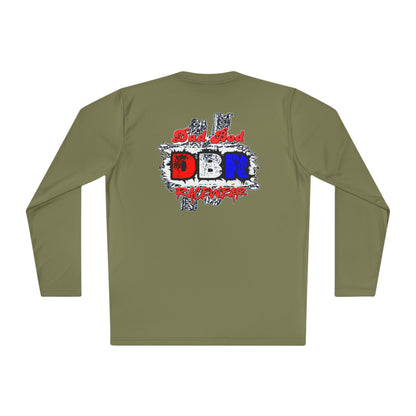 Unisex Long Sleeve Tee - Bold Red, White, & Blue DBR Design, Casual Style for Everyday Wear