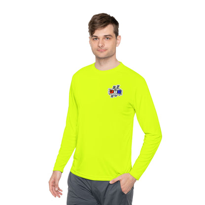 Unisex Long Sleeve Tee - Bold Red, White, & Blue DBR Design, Casual Style for Everyday Wear