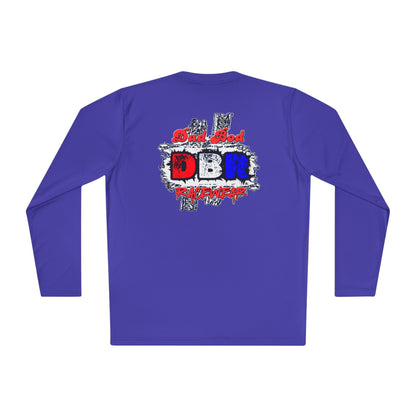 Unisex Long Sleeve Tee - Bold Red, White, & Blue DBR Design, Casual Style for Everyday Wear