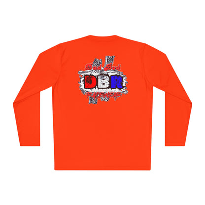 Unisex Long Sleeve Tee - Bold Red, White, & Blue DBR Design, Casual Style for Everyday Wear