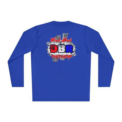 Unisex Long Sleeve Tee - Bold Red, White, & Blue DBR Design, Casual Style for Everyday Wear