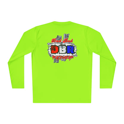 Unisex Long Sleeve Tee - Bold Red, White, & Blue DBR Design, Casual Style for Everyday Wear